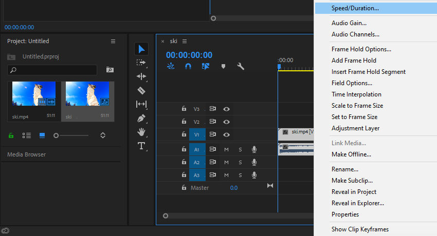 Make a video slow motion in Premiere Pro