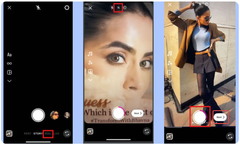 Make a slow motion video on Instagram Reels