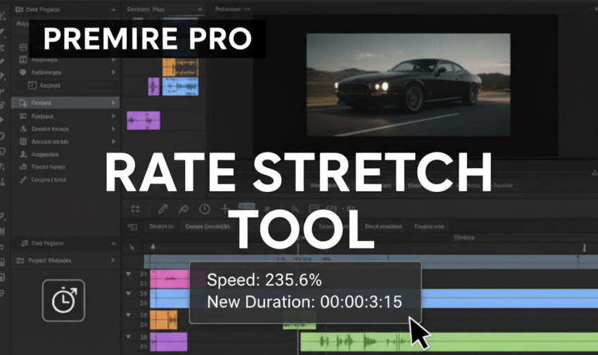 how to use rate stretch tool premiere pro