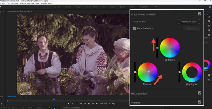 Premiere Pro Dehaze With Color Wheel