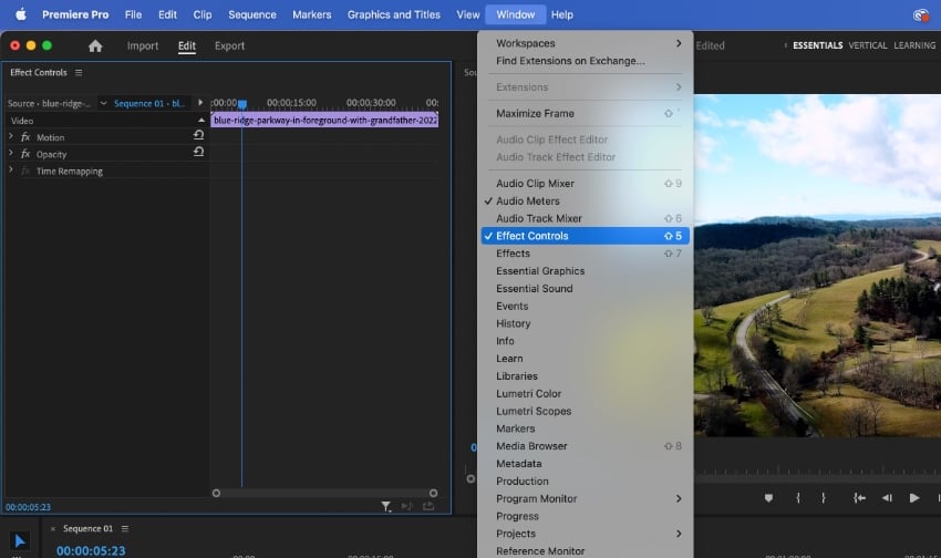 Adobe Premiere Pro Effect Controls