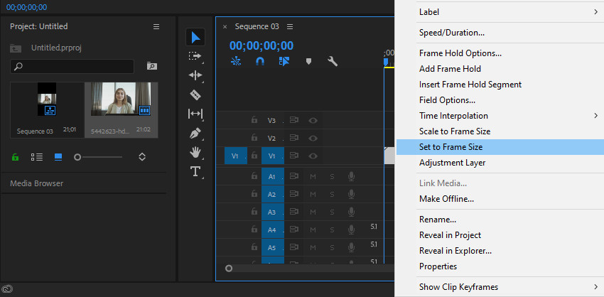 Resize video for TikTok with Premiere Pro