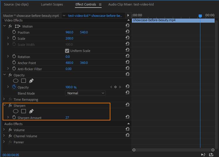 Premiere Pro Sharpen