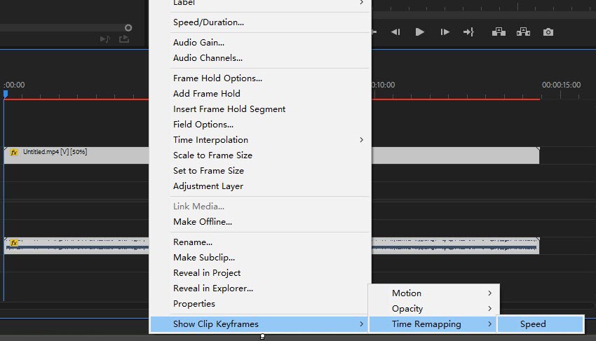 Premiere Pro time remapping