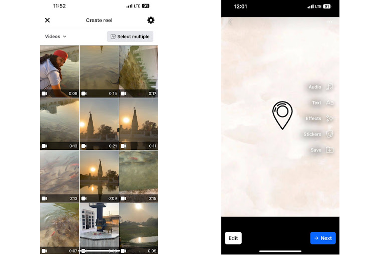 Facebook Reels editing tools