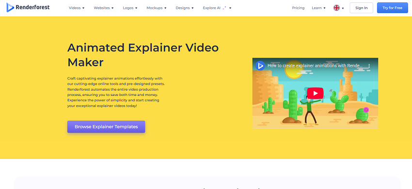 Renderforest explainer video maker