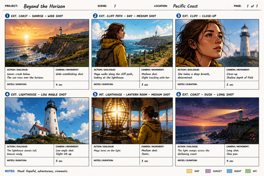 AI-generated storyboard