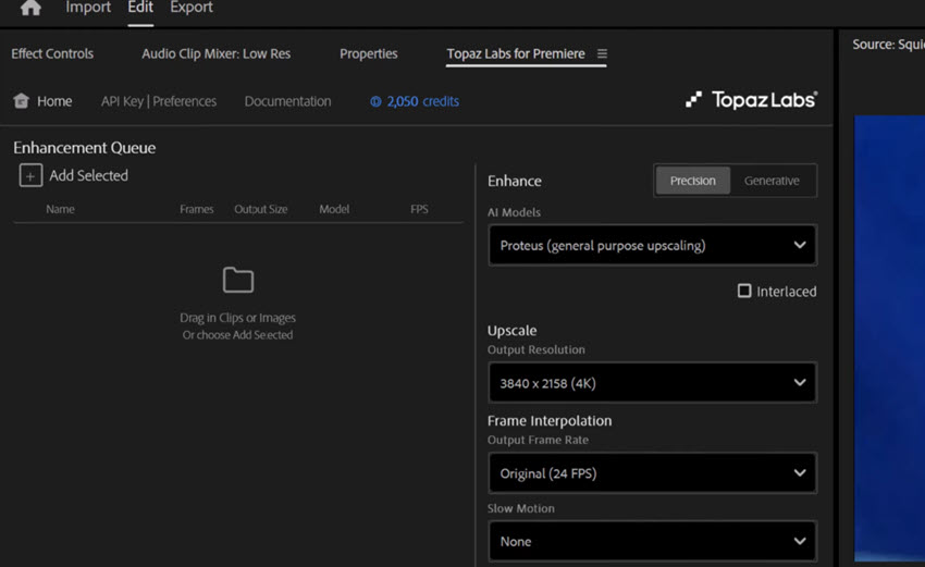 Topaz Video Panel Ai Plugin Premiere