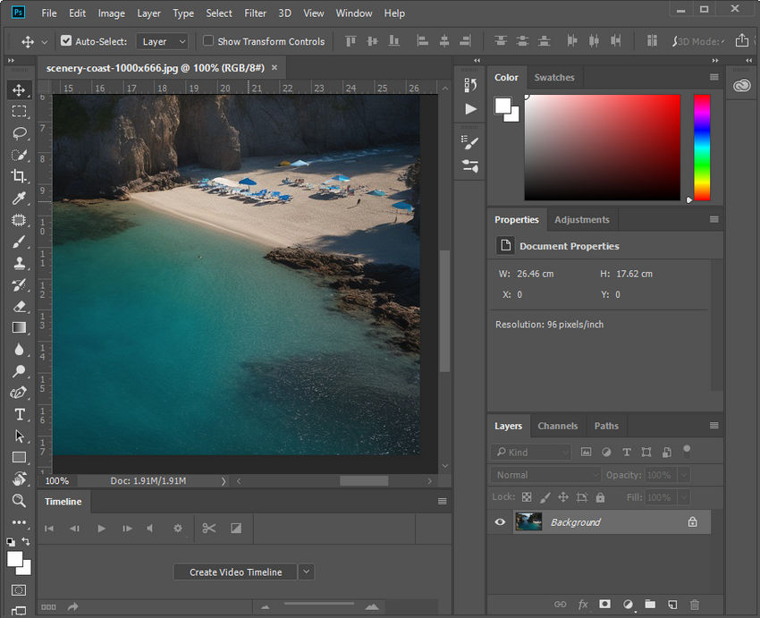 Photoshop interface
