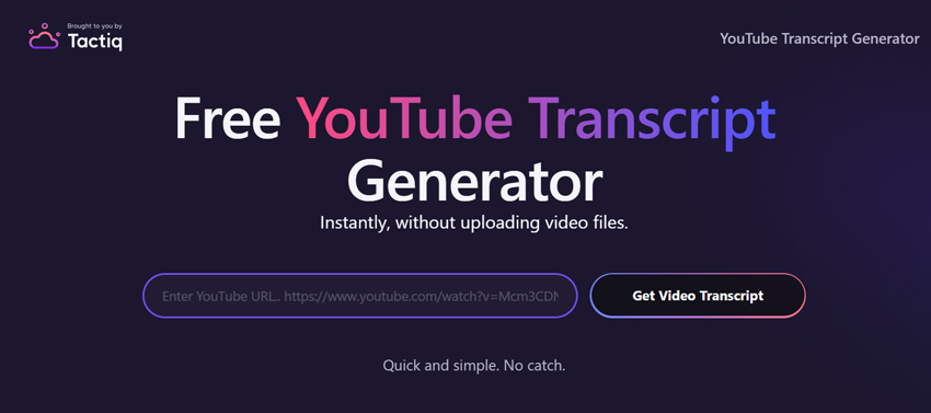 YouTube Trascript Generator