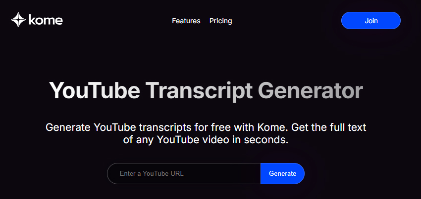 YouTube Trascript Generator