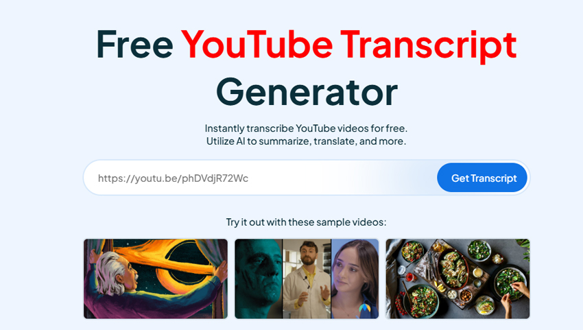 YouTube Trascript Generator