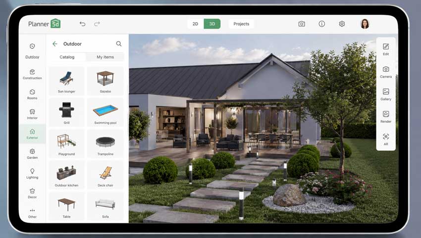 AI landscape planning app - Planner 5D