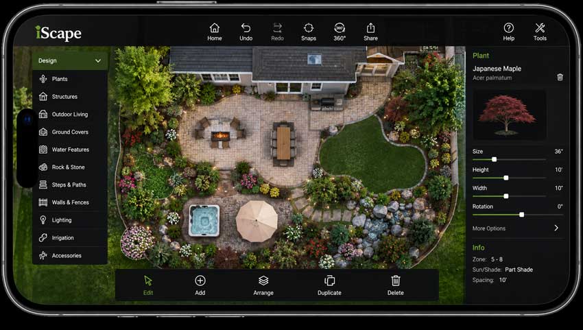 AI garden design app - iScape