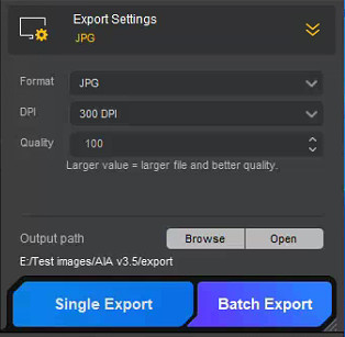 export digitized photos with enhanced quality