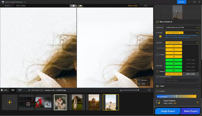 Set the upscale factor