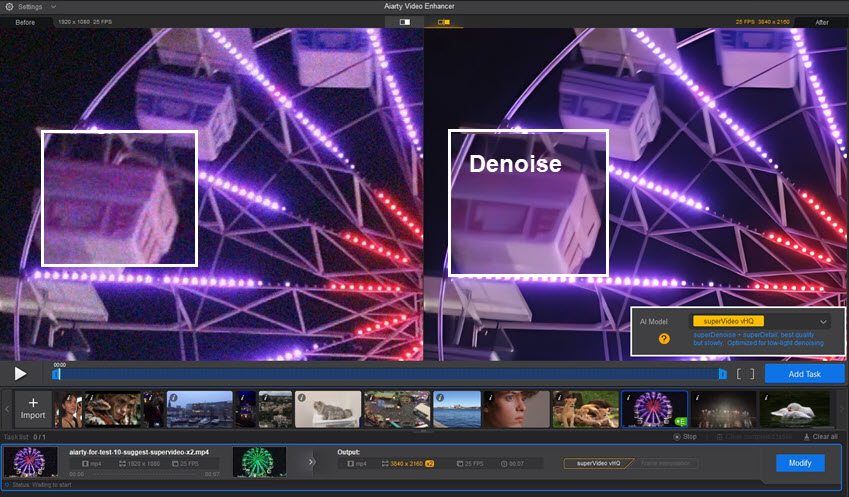 Aiarty Enhance Video Quality Denoise
