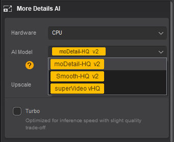 Select AI model