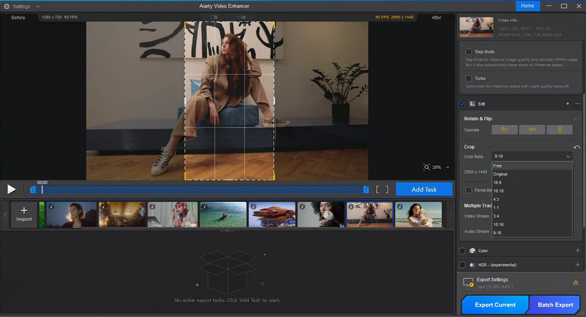 adjust  Facebook video size ratio