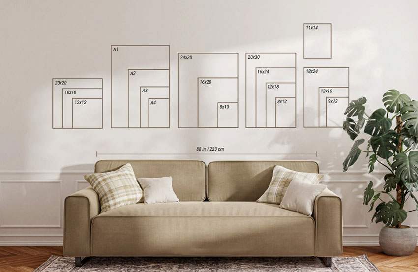 How to Choose Frame Sizes for Your Wall