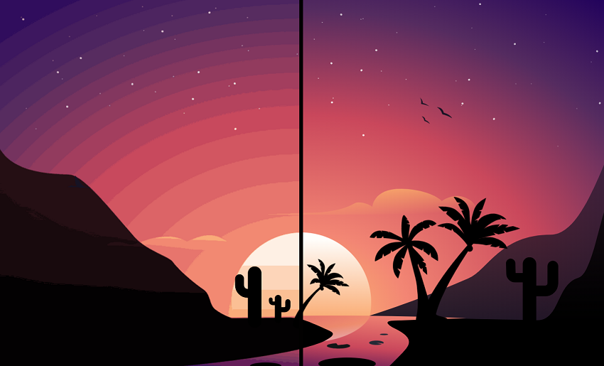 color banding vs smooth gradient