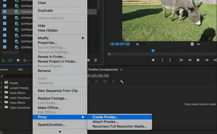 Create Proxies for Difficult Footage