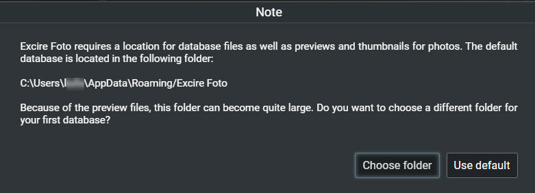 Excire Foto Database Initial Setup