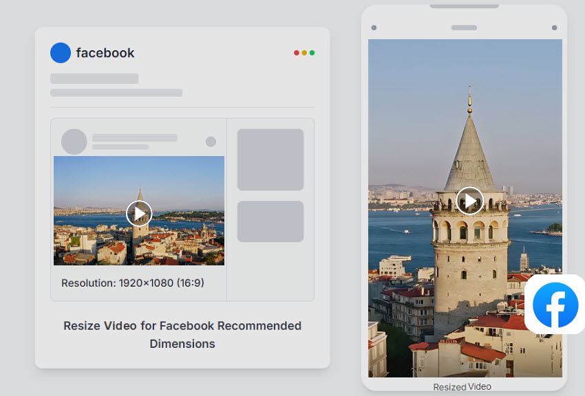 Resize video to Facebook with enhanced quality