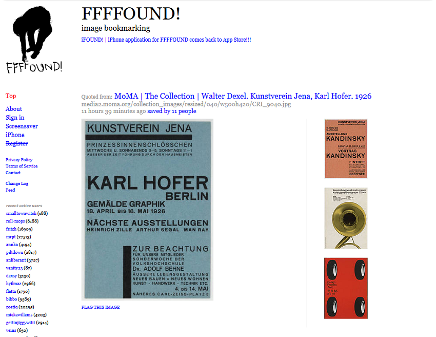 FFFFOUND! interface