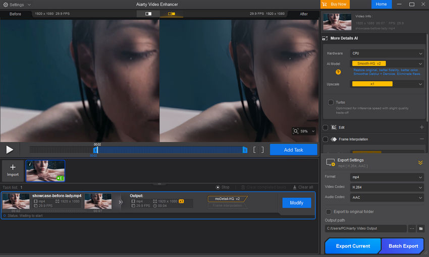 Fix video compression artifacts with Aiarty Video Enhancer