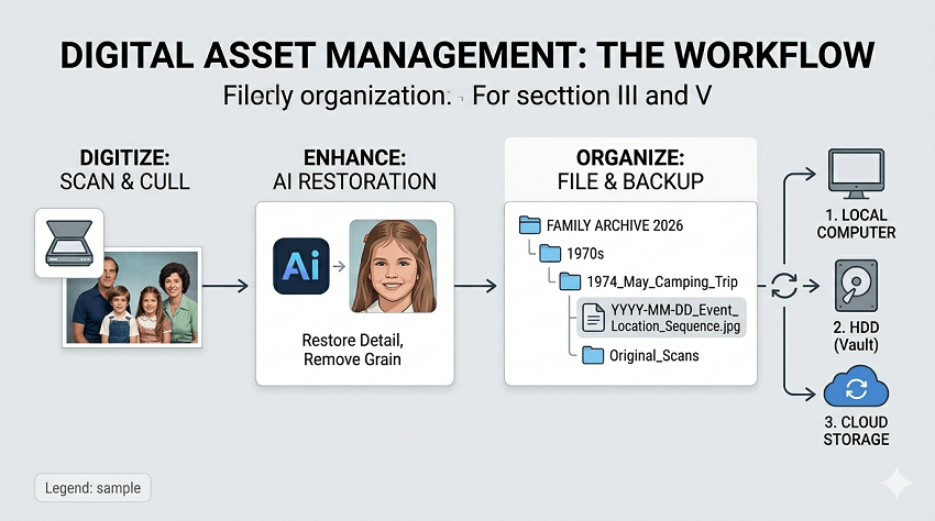 how to organize old family photos