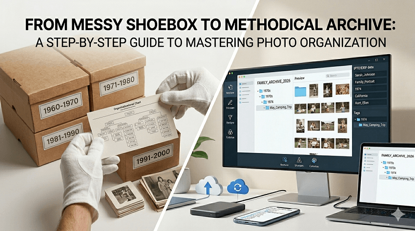 how to organize old family photos