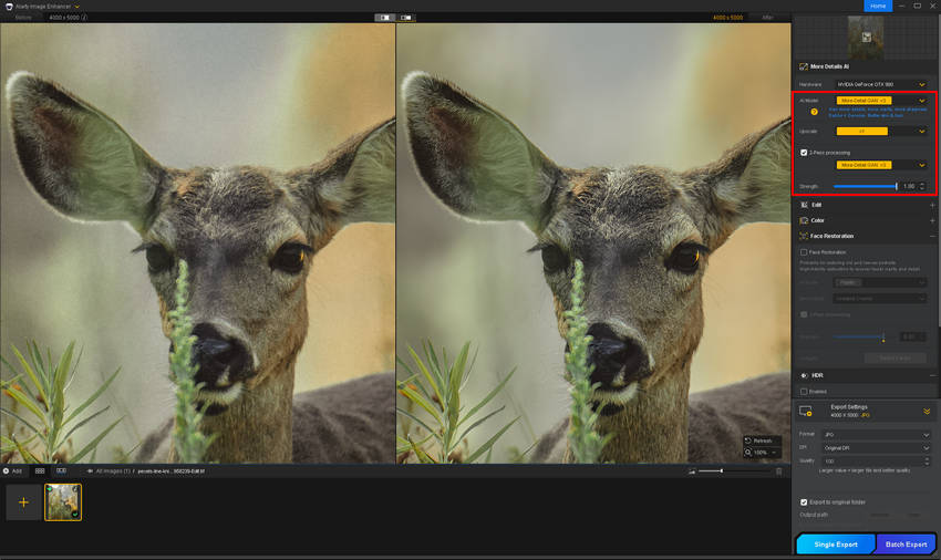 Enhance Images in Aiarty Image Enhancer