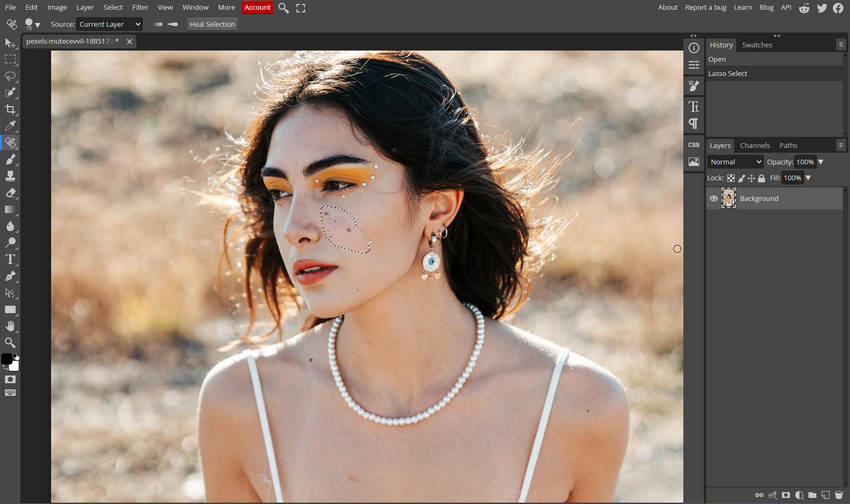 Photopea retouching editing