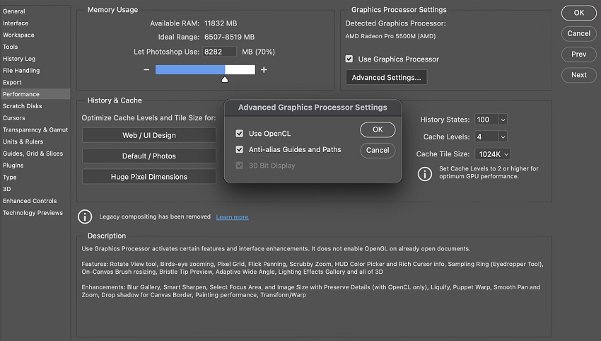 Photoshop Use OpenCL feature