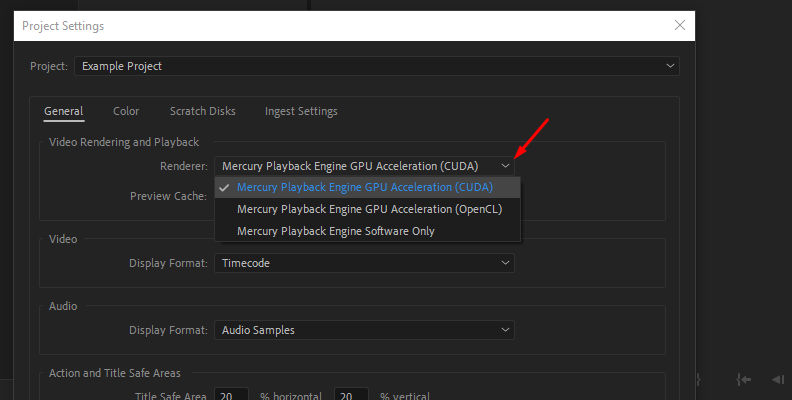 Premiere Pro General settings