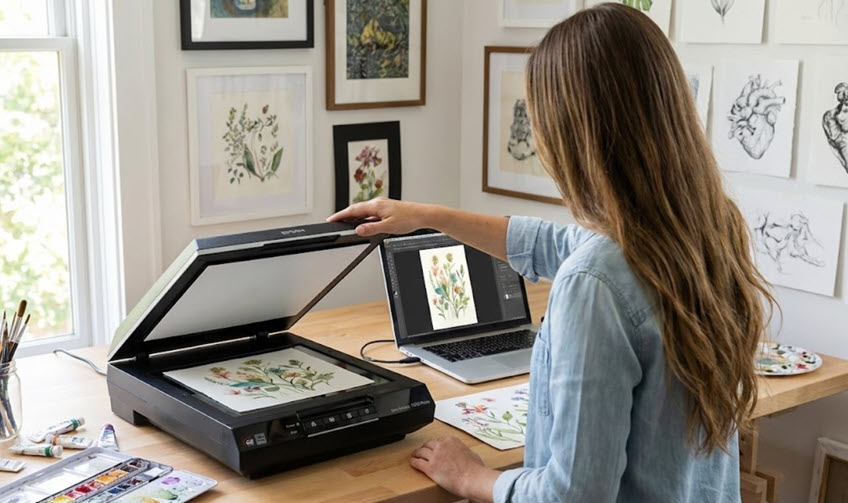 Scan artwork with epson