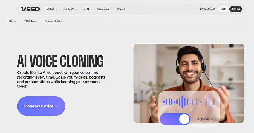VEED.io AI voice cloning