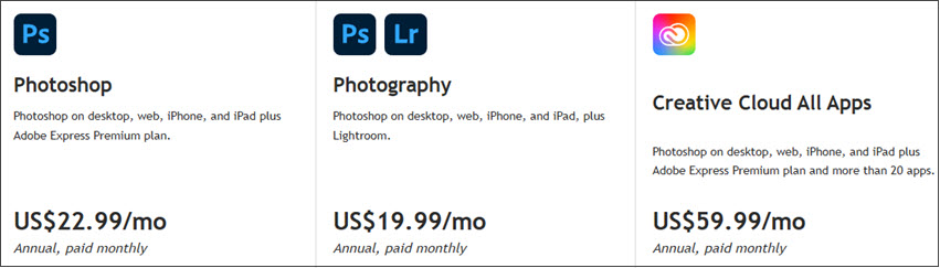 Photoshop Pricing