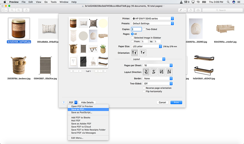 Print Pinterest Board on Mac