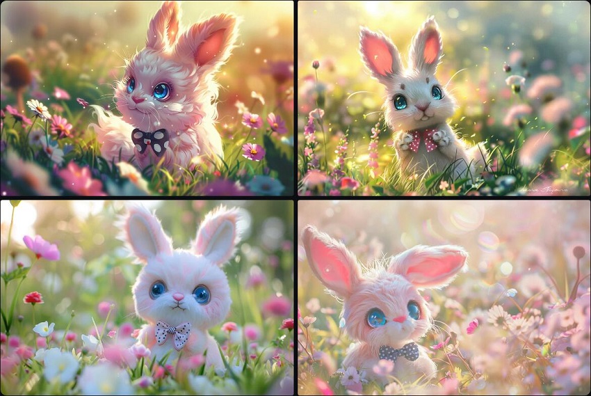 A chibi-style bunny furry