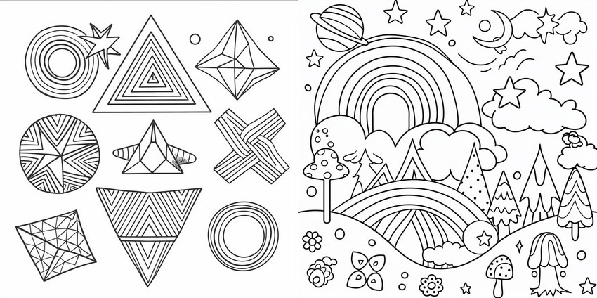 Midjourney coloring book example