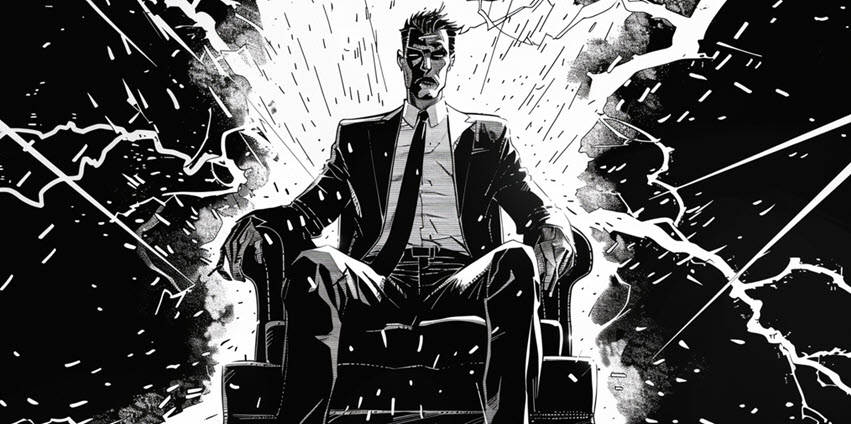 Midjourney Comic Book BW Chair