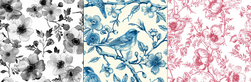 MidJourney Ink Dye Transfer Seamless Pattern