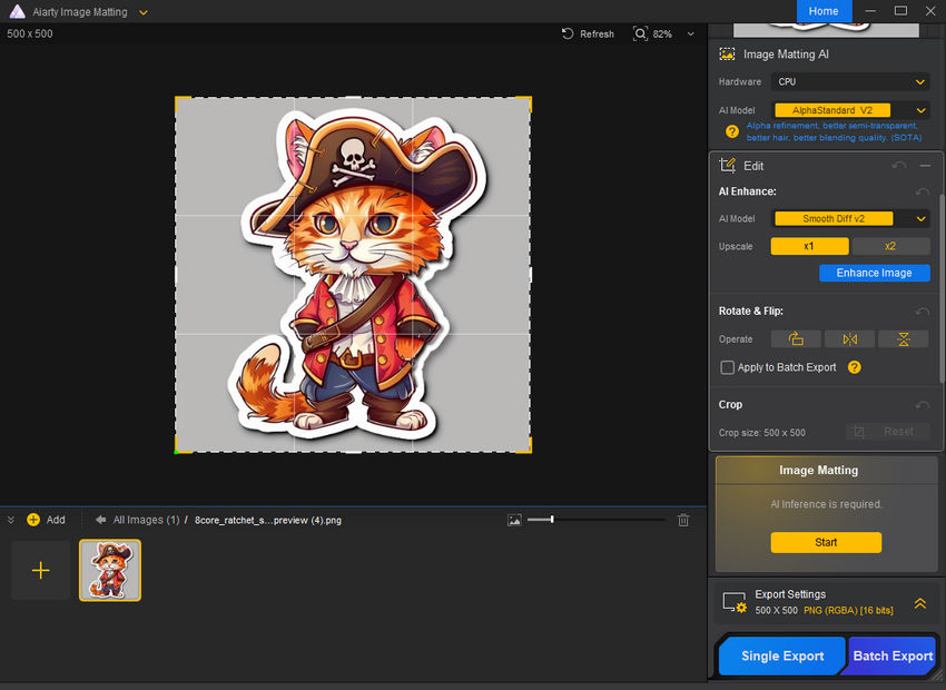 Remove background from Midjourney sticker image