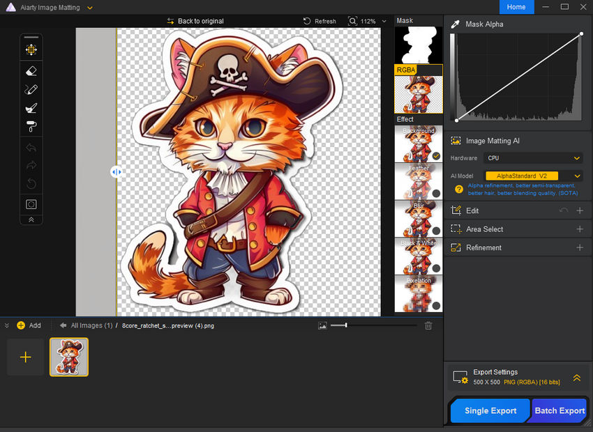 Remove background from Midjourney sticker image