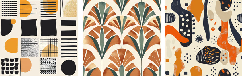 Seamless Pattern with Blocks and Shapes