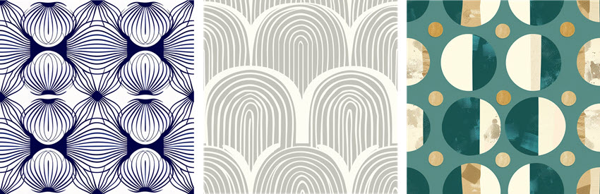 Circular Shapes and Lines Seamless Pattern