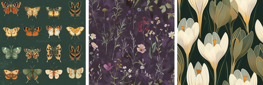 Floral and Butterfly Seamless Pattern