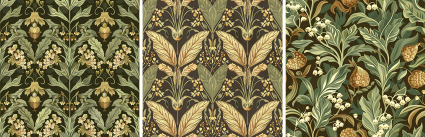 Seamless Pattern Victorian Floral